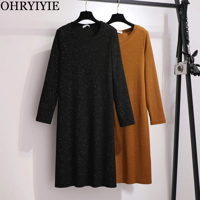 

5XL 6XL O-neck Long Sweater for Women Large Size Pullover Autumn Winter Basic Knitted Pullovers Sweaters Loose Knitwear Tops