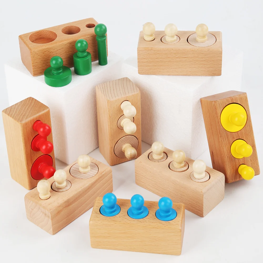 Baby early education intellectual development toys Montessori cylinder socket sensory color cognitive blocks educational toys