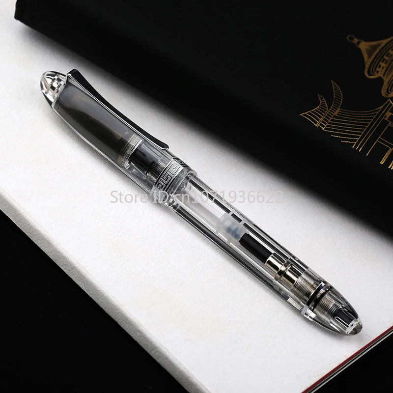 Limited Color Majohn V60 Transparent Triangular Piston Resin Fountain Pen Writing Pen School Business Stationery Supplies Gift 2
