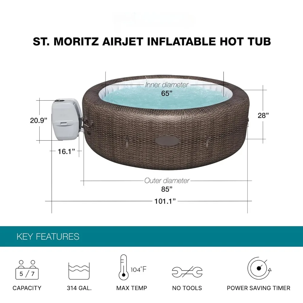 Large Round AirJet 7 Person Inflatable Hot Tub 2