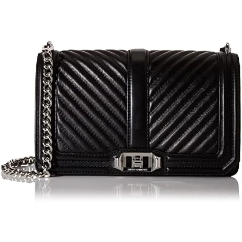 

Women's Chevron Quilted Love Crossbody Bag