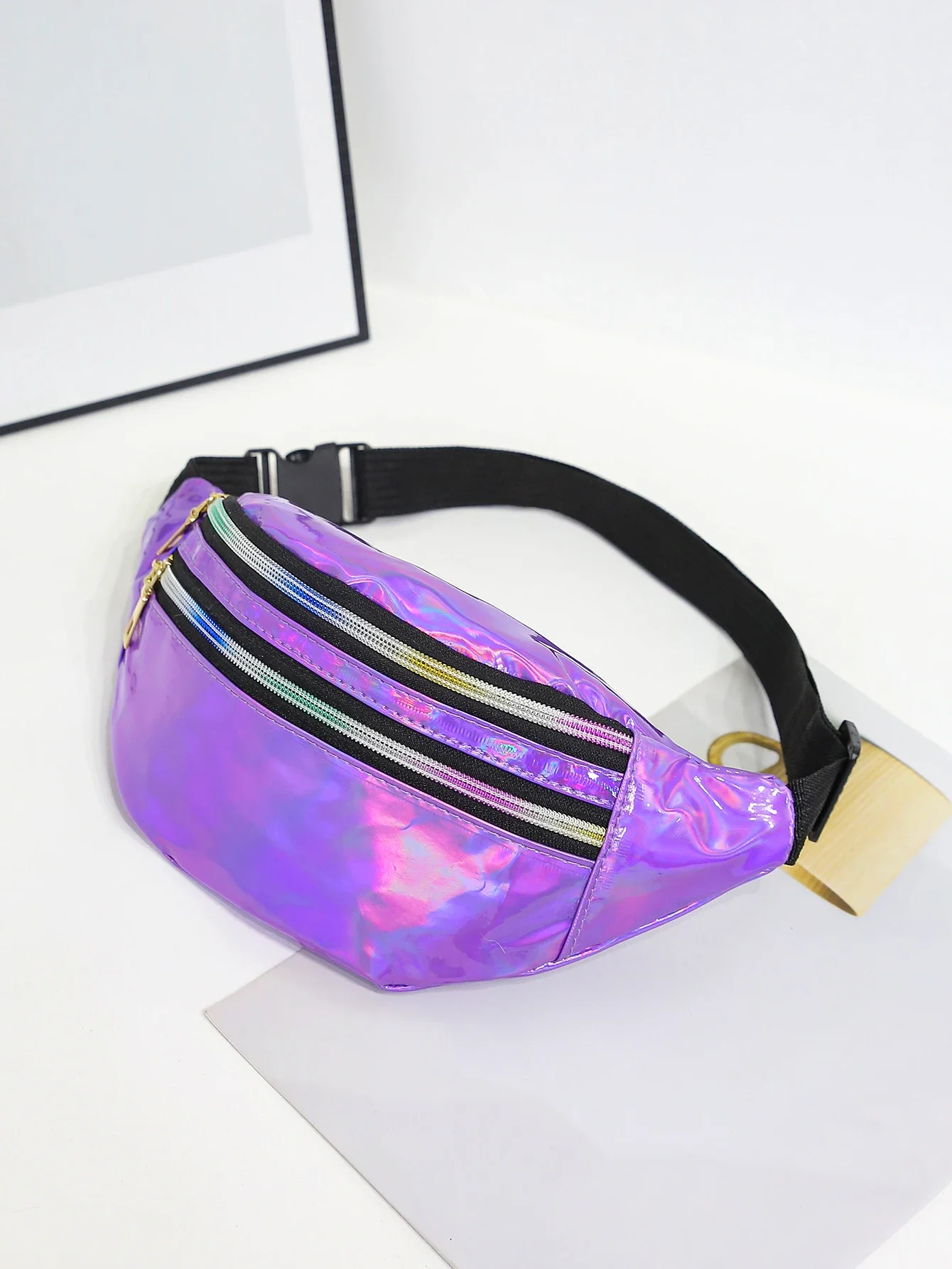 516924-4a0218.png Laser Fanny Pack Belt Bag for Women Cross Body Womens Crossbody Bags Waist Bag Fashion Waist Pack Bum Bag Hiking Running Travel - Image 1