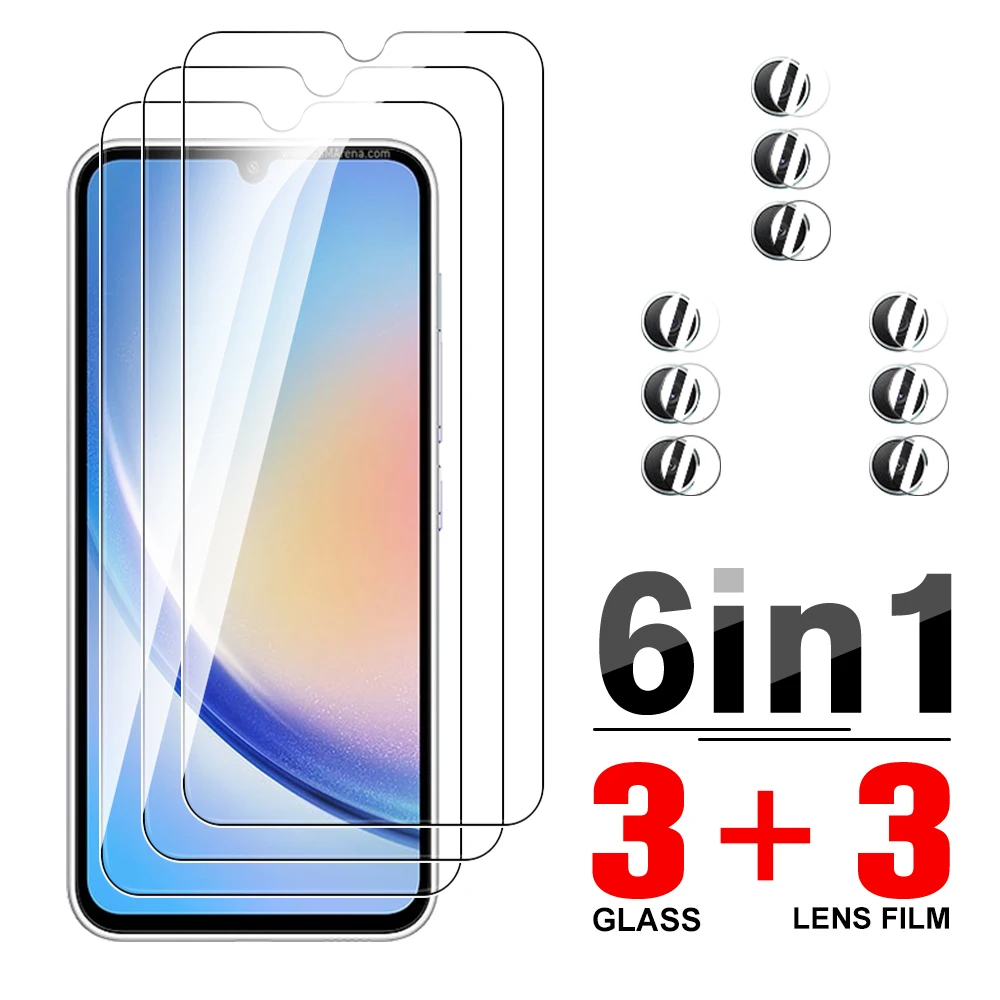Pellicola Protettiva Per Obiettivo Della Fotocamera 6 In1 Per Samsung Galaxy A34 5G Custodia In Vetro Temperato Samsun A34 A 34 34A Samsunga34 Cover I