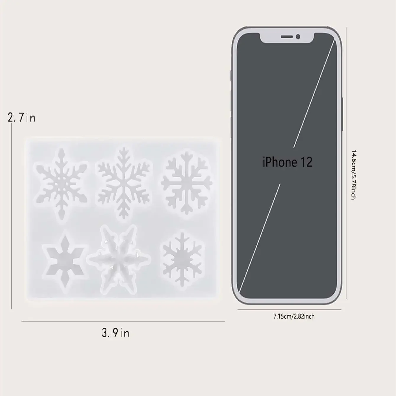 1pc-Snowflake Silicone Moulds, DIY Silicone Pendant Mold Making Resin Casting Mold for Holiday Craft Supplies
