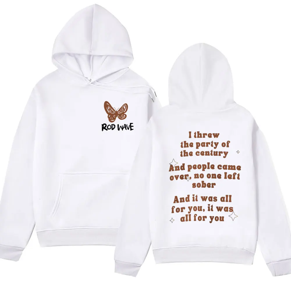 Rod Wave Nostalgia Butterfly Hoodies Men Women Clothes Harajuku Aesthetic Pullover Male Fashion Hip Hop Long Sleeve Sweatshirts