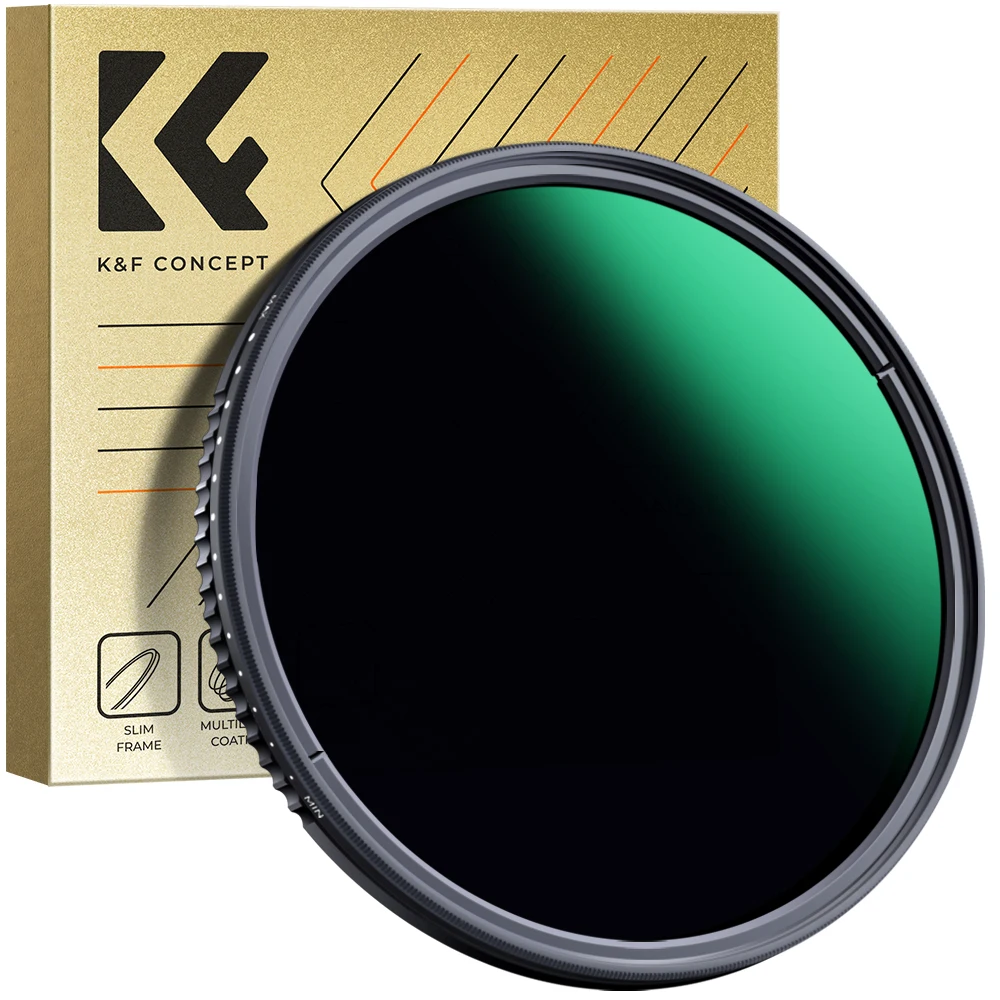 

K&F Concept ND3-ND1000 ND Camera Lens Filter Variable with 24 Layers 9 Stops Neutral Density 49mm 52mm 67mm 72mm 77mm 82mm