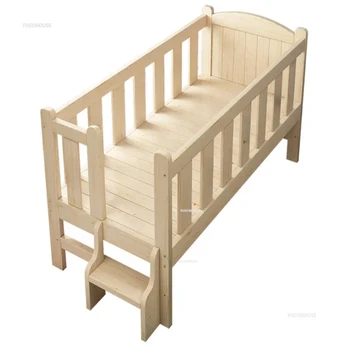 Letti per bambini impiombati allargati Letti piccoli creativi per mobili per bambini Letto per bambini impiombato in legno massello con guide D