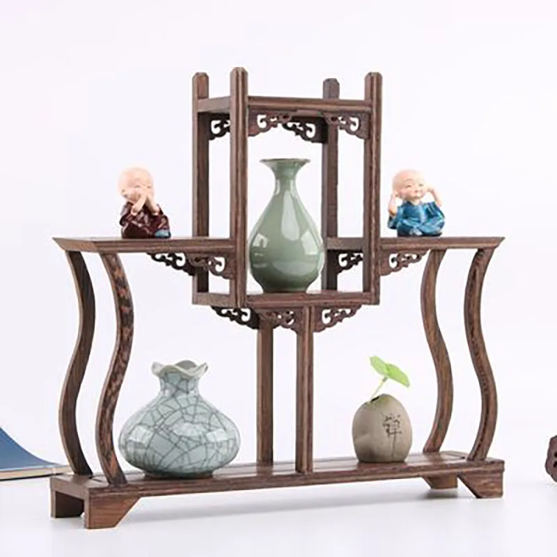 Chinese Kung Fu Tea Pot, Craft Holder, Shelves, Teapot, Pet Vase, Wood Carving, Display Stand, Home Decoration, Teahouse Accesso