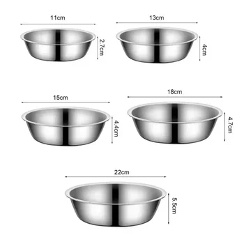 Stainless Steel Pet Bowl Open Design Rust-Resistant Smooth Surface Pet Dish Pet Water Food Bowl Metal Feeder Bowl Cat Bowls 6