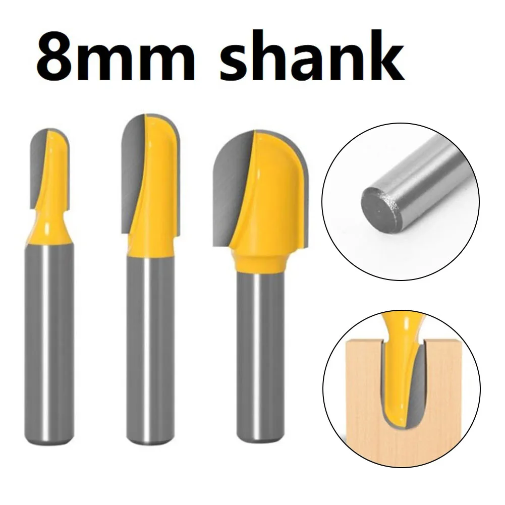 

1pc Long Blade Round Nose Wood Router Bit Long Reach Core Box Cutter 8mm Shank Wood Milling Cutter Carpenter For Woodworking