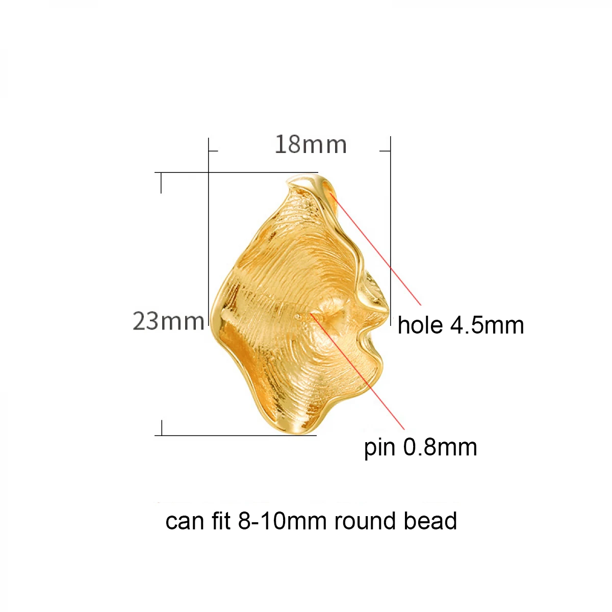925 Sterling Silver Seashell Pin Pendant Base Blank Fitting for 8-10mm Drill Beads Jewelry Pendant Mounting DIY Jewelry Making