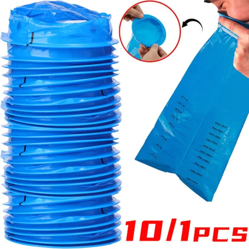 10-1Pcs 1000ML Vomiting Bag Disposable Travel Car Airplane Motion Sickness Nausea Vomit Cleaning Bags Emergency Vomiting Bag
