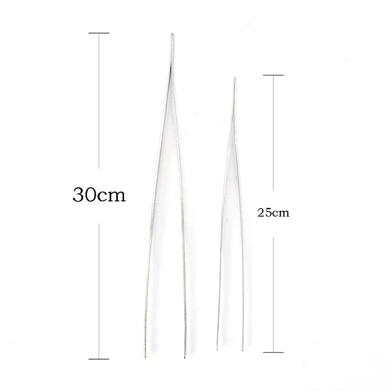 Stainless Steel Toothed Tweezer Long Barbecue Food Tong Straight Tweezer Home Medical Garden Kitchen BBQ Tool Eyelash Tweezers