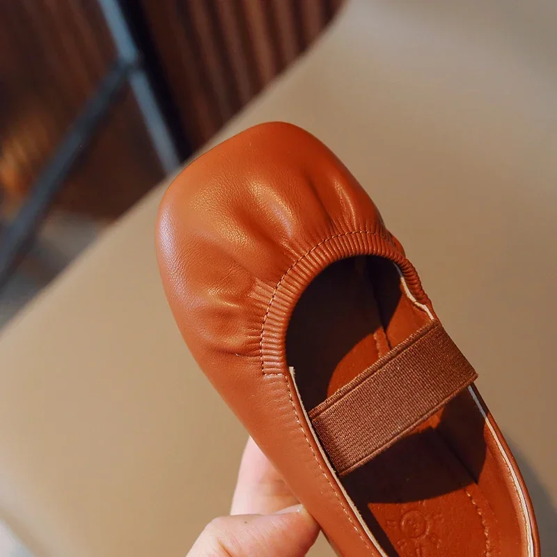 Baby Girls Leather shoes girls shoes girls flats Comfortable Children Lightweight Soft-soled Flat Shoes Spring Autumn Kids Princess Size 23-34