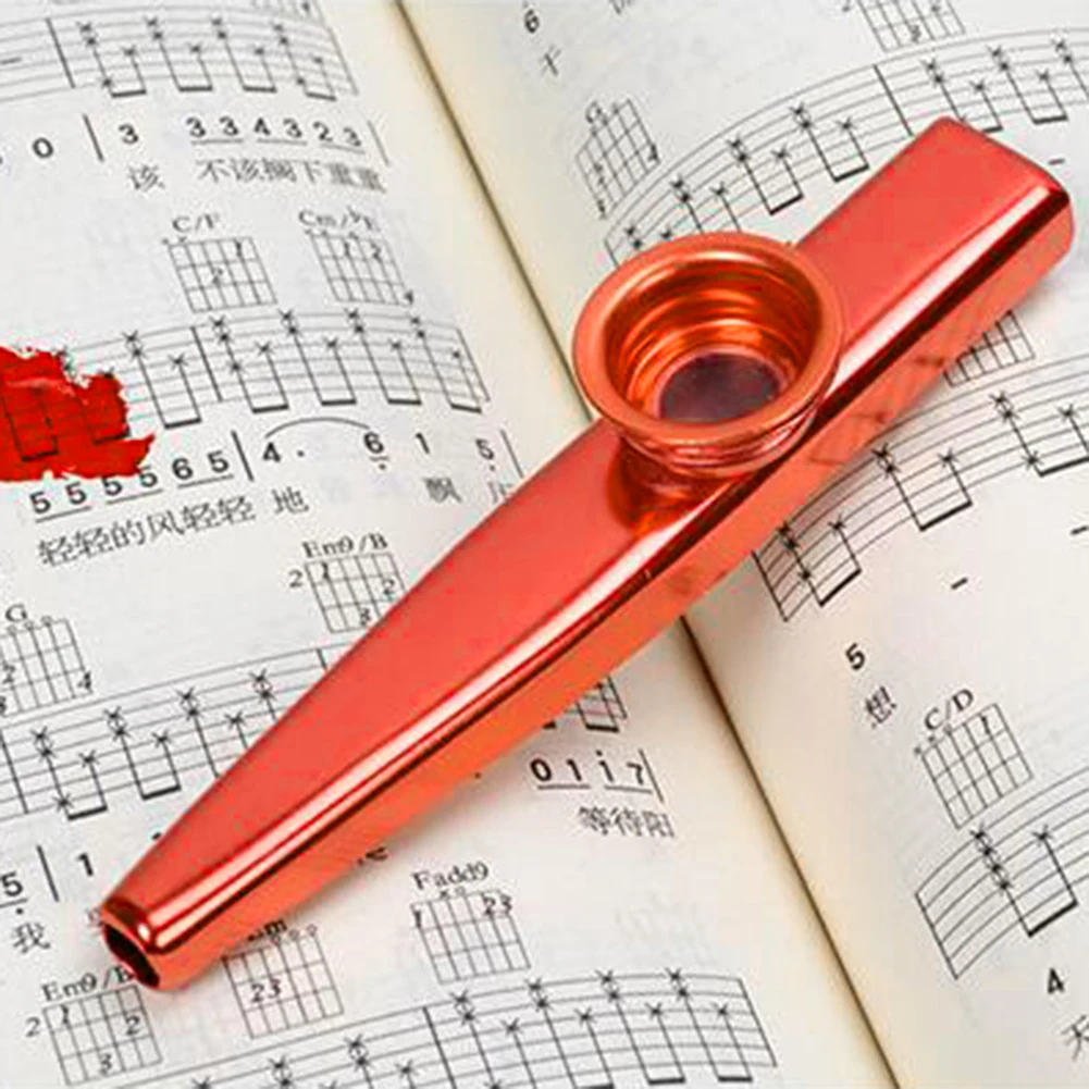 12cm Mini Metal Kazoos Musical Woodwind Instrument Flutes Mouth Kazoo Musical Instrument for Children Adult Music Lovers