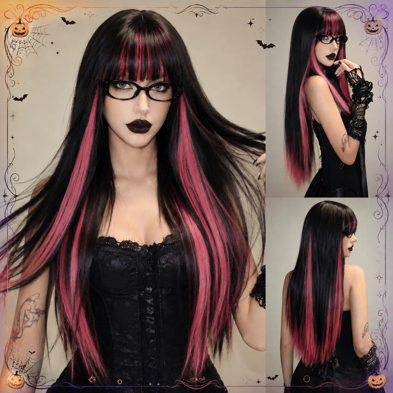 EASIHAIR Long Silky Straight Black Wig with Bangs - Natural-Looking Heat Resistant Synthetic Hair