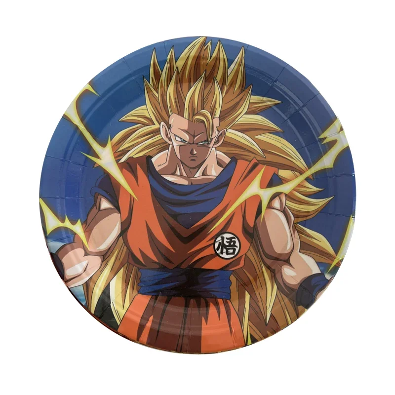 New 2024 Dragon Ball Z Goku Birthday Party Decoration Kid Shower Tableware Supplies Cup Tablecloth Balloon Cake Banners Backdrop