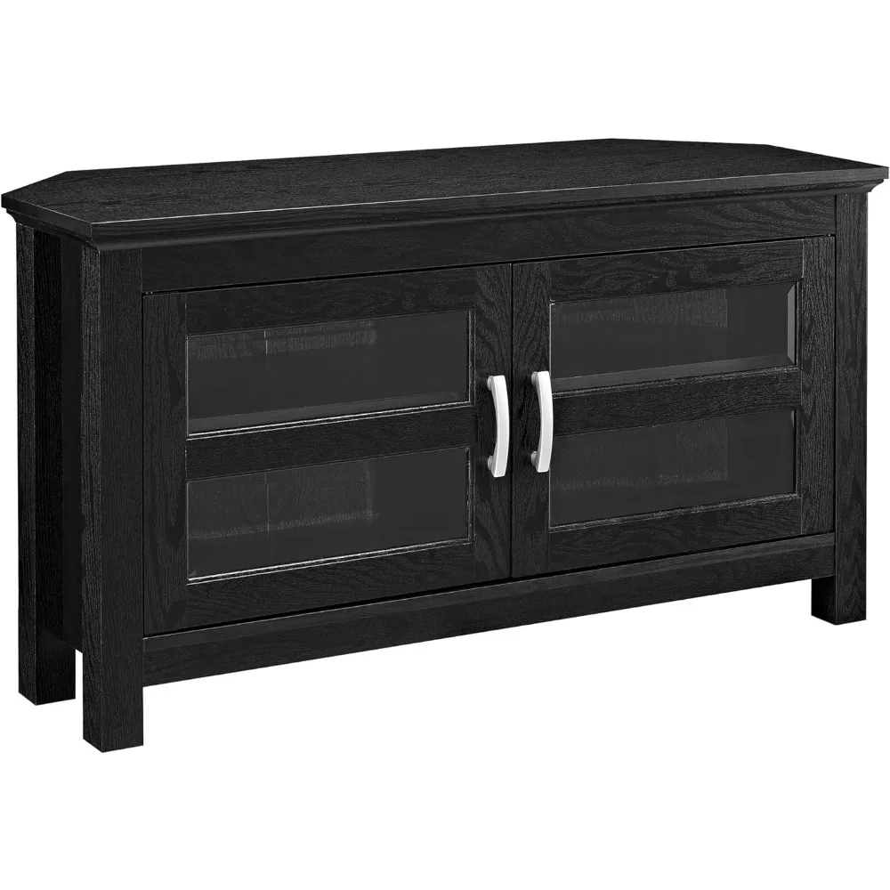 

2 Door Cabinet Corner Wood TV Stand for TV's up to 48" Living Room Storage Flat Screen Living Room Storage Entertainment Center