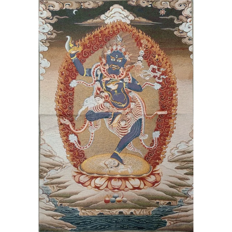 

36" Tibet Tibetan Embroidered Cloth Silk Buddhism Vajrayogini Tangka Painting Mural Meditation Wall Hanging Home Decor