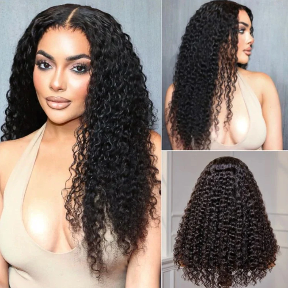 Deep Wave 13x4 Lace Human Hair Frontal Transparent Swiss Lace Natural Color 150% Density Unprocessed Brazilian Virgin Hair 20In