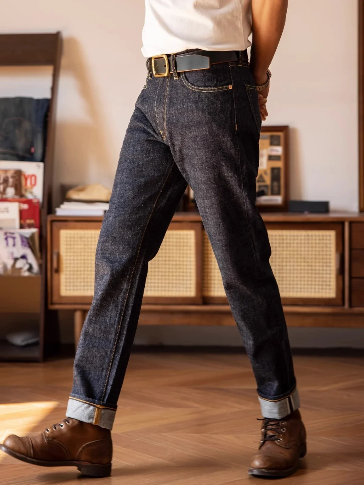 Red Tornado 501 CT (Customized Tapered) Jeans 14oz Selvedge Denim Pants Sanforized 3