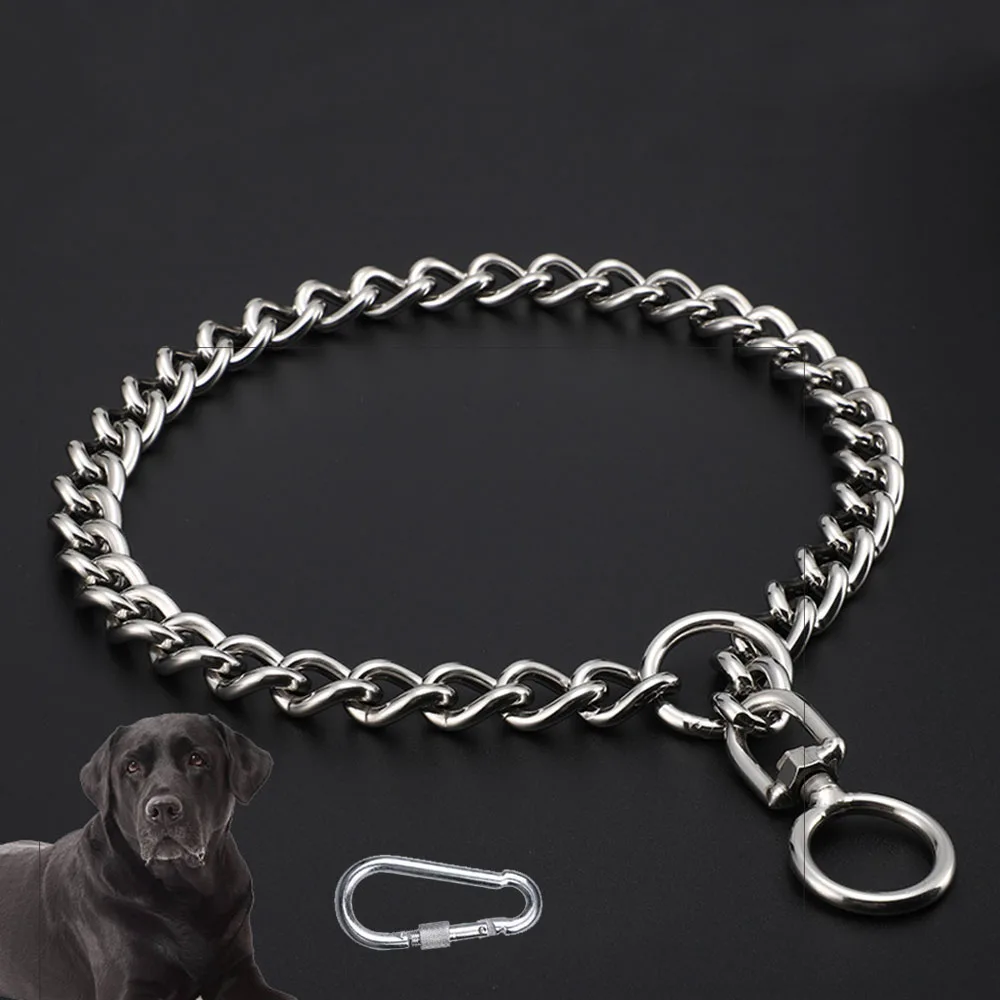 DogChokeChainsMetalChainsCollarforDogTrainingStainlessSteelAdjustableDogTraining