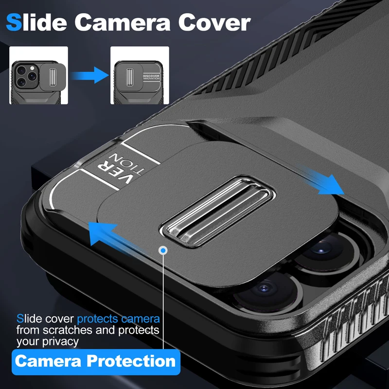 Military Grade Shockproof Protective Slide Camera Armor Phone Case
