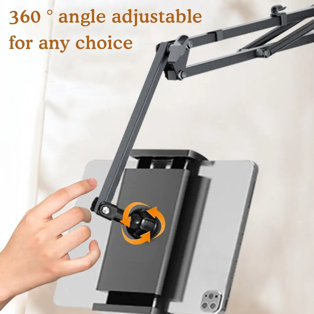 Retractable Hidden Bedside Phone Tablet Holder 360° Rotating Flexible Desktop Phone Mount Lazy Bracket Bed Desk Tablet Stand