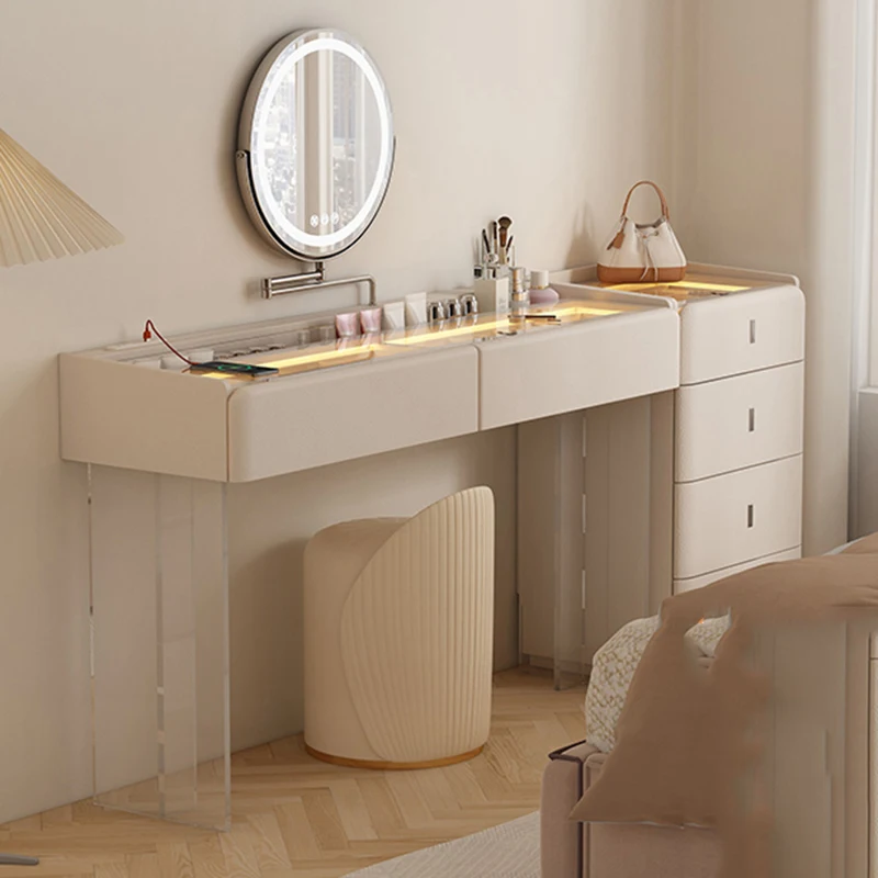 Set Make Up White Dresser Organizer Scrivania Luci Angolari Vanity Mirror Cassettiera Mesa De Maquillaje Mobili Per Camere Da Letto