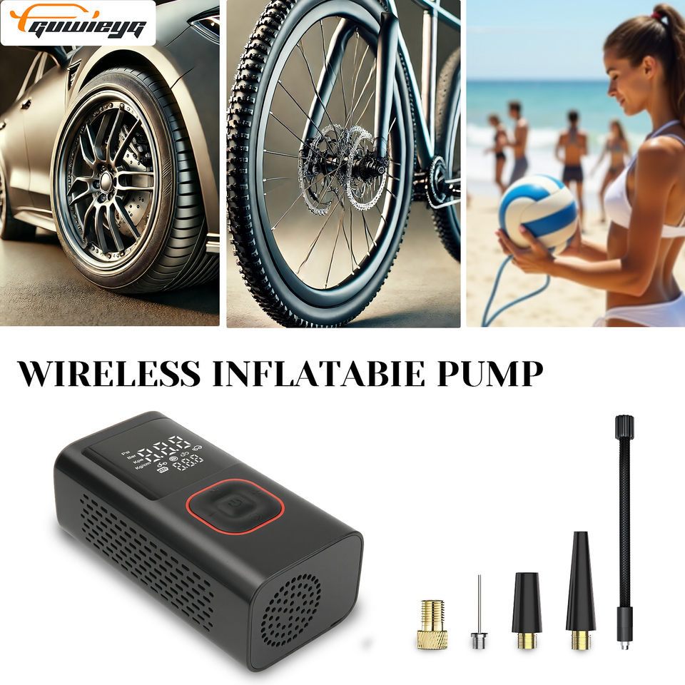 Wireless Car Tire Inflator - Digital Display, Preset Modes, Compact & Powerful