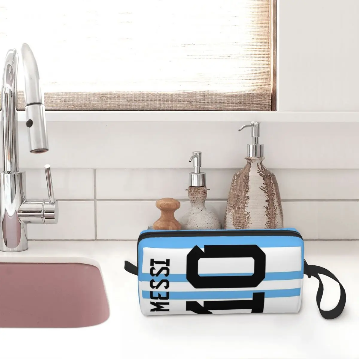 Messi 10 Soccer Football Makeup Bag Pouch Lionel Football Argentina Cosmetic Bag Toiletry Bag Organizer Storage Bag for Women 2