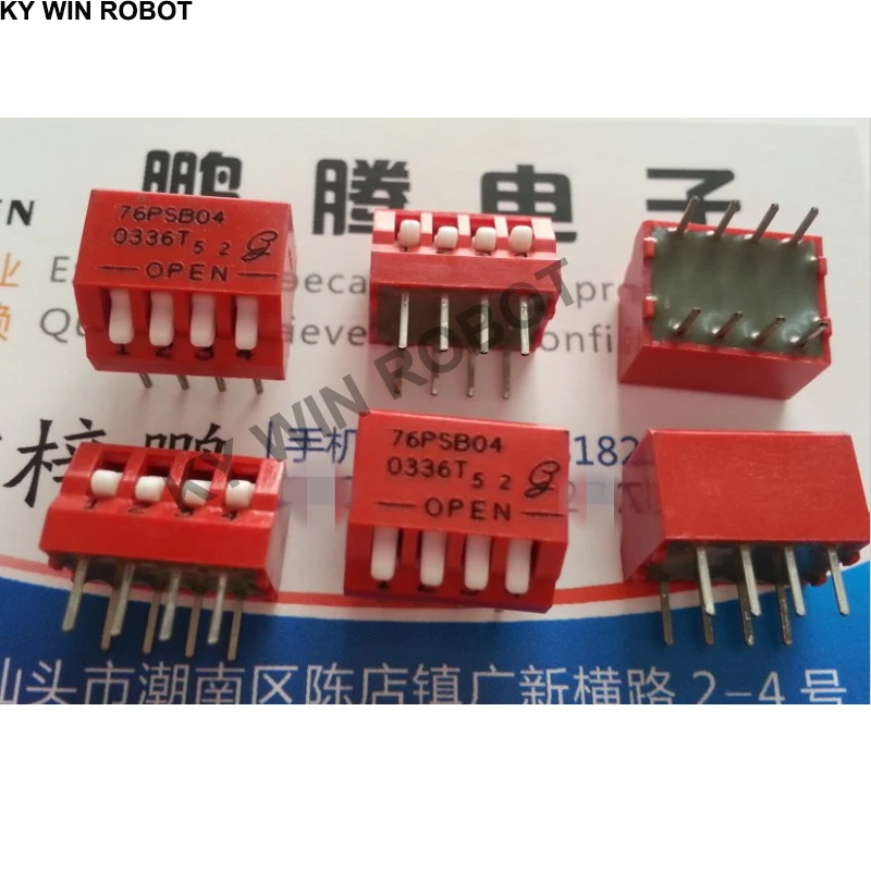 

1PCS/lot Original American 76PSB04ST dial switch 4-bit 4P side dial key type 2.54mm spacing