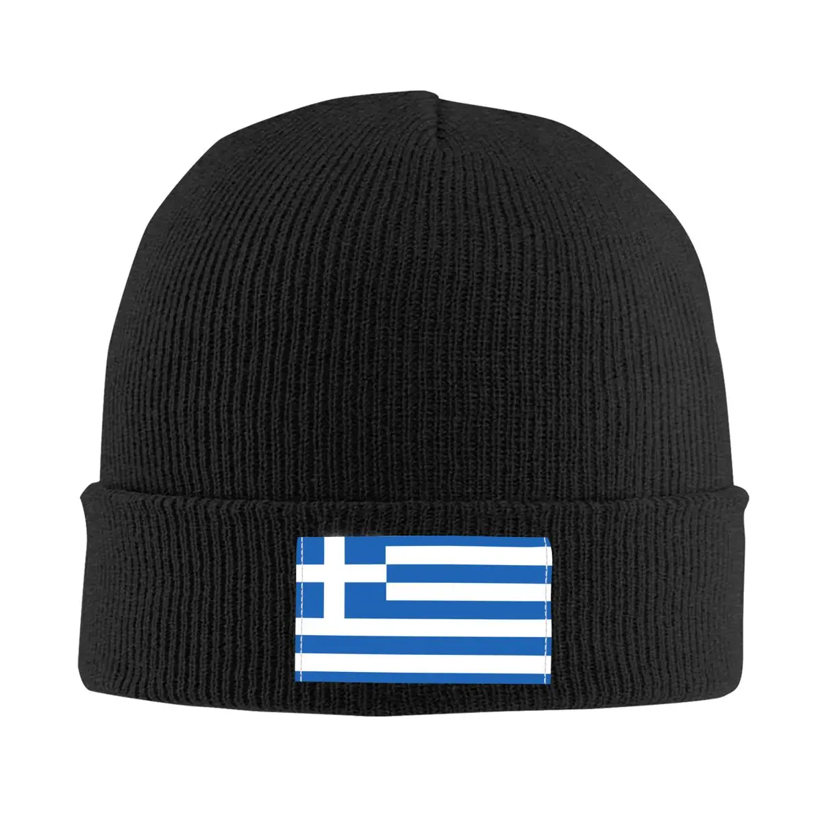 

Greek National Flag Greece Knitted Caps Women's Men's Skullies Beanies Winter Hat Warm Cap