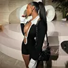 European and American Style Autumn and Winter New Women's Fashion Lapel Sexy Hollow Out Backless Contrasting Slim Fit Jumpsuit 3