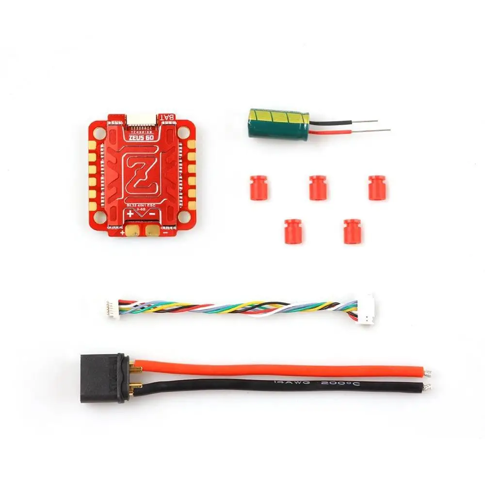 

HGLRC Zeus 60A BLHELI32 3-6S LIPO 4in1 ESC DSHOT1200 30.5X30.5mm for Zeus F760 STACK FPV Freestyle Drones DIY Parts