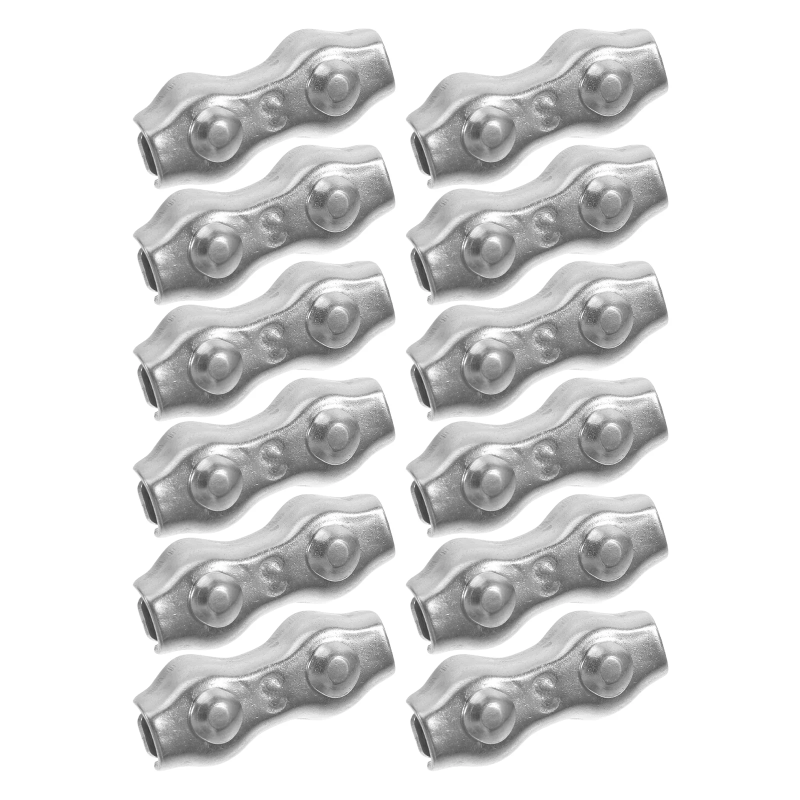 24 pcs Stainless Steel Double Clip Wire Rope Clamps Electric Fence Wire Connector Cable Clips For Indoor Outdoor Post Cable Cla