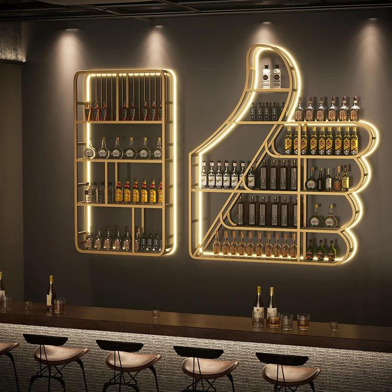 

Unique Modern Bar Cabinets Inverted Hanging Metal Display Wine Cabinets Holder Restaurant Cremalheira De Vinho Bar Furniture