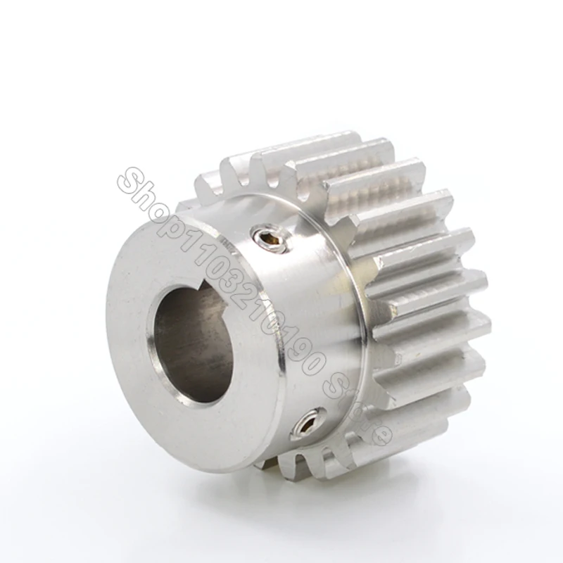 1Pc 1 Module Spur Gear With Keyway Hole 26-50Teeth Stainless Steel 1M Pinion Gear with Step Motor Transmission Parts Bore 8-20mm