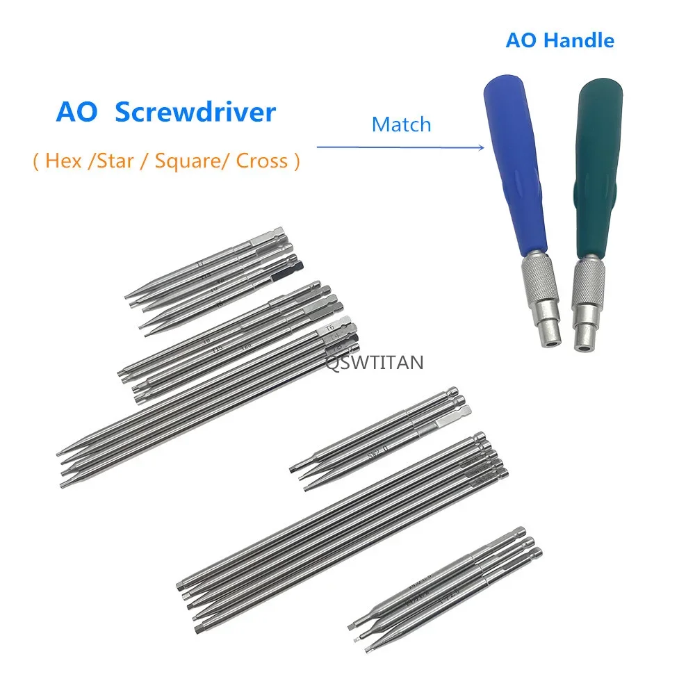 Orthopedic Instruments Bone Screw Driver Spinal Pedicle Screw Nail Cap AO Driver Hex Screwdriver AO Plum Star