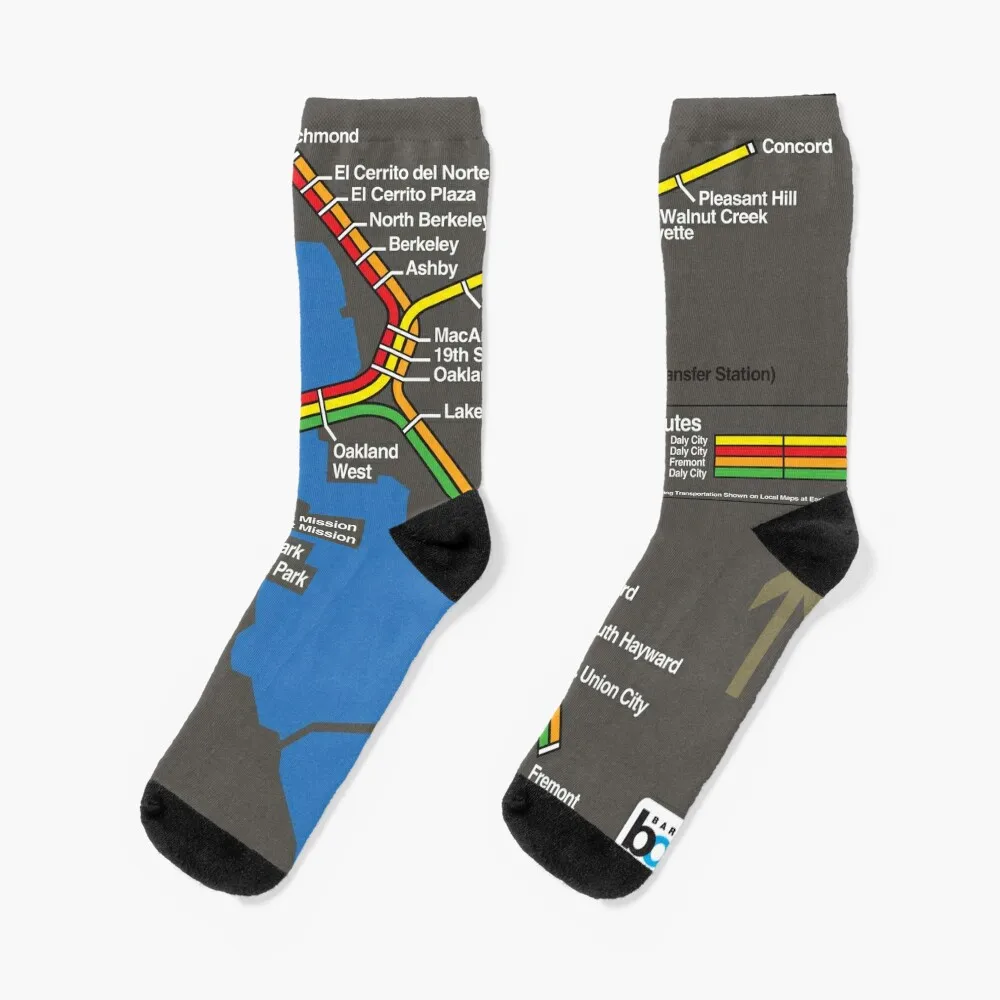 Retro Bay Area Rapid Transit Map Socks short socks socks funny men socks cotton high quality Men's Socks Women's train sim world rapid transit pc