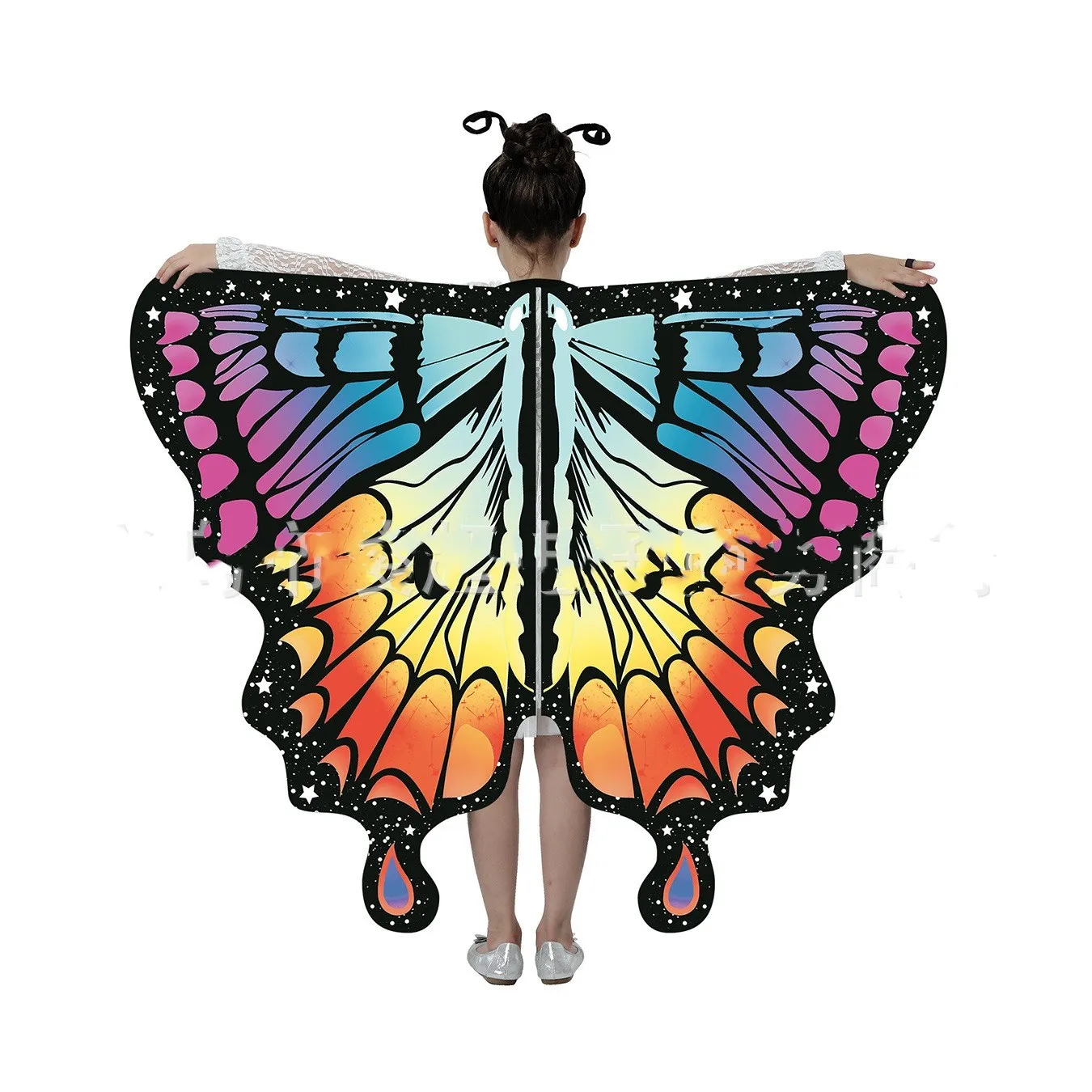 Butterfly Wings Costume Girl Fairy Dress Up Halloween Party Kids Cape Shawl Rainbow Monarch Nymph Pixie Scarf Stage Show New