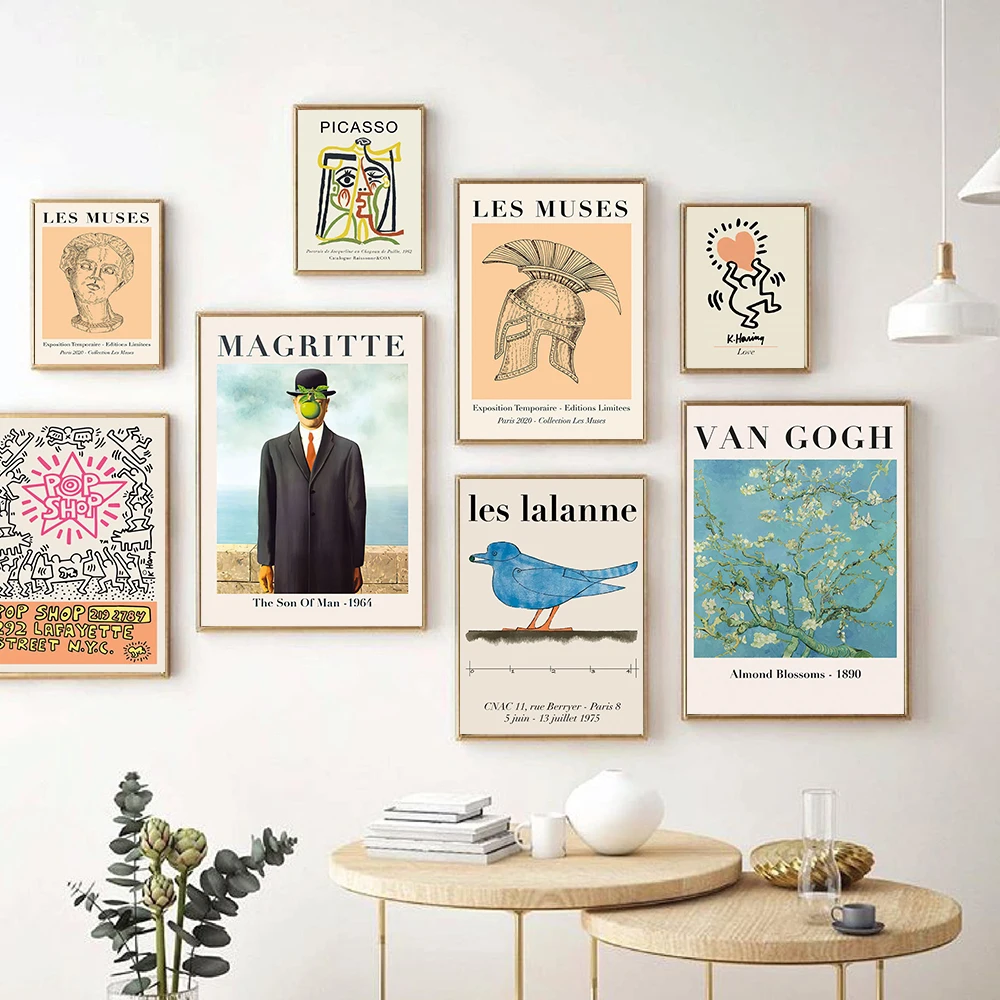 Picasso Muses Van Gogh Haring Artist Abstract Wall Art Prints Canvas Painting Nordic Poster Immagini Murali Per Living Room Decor