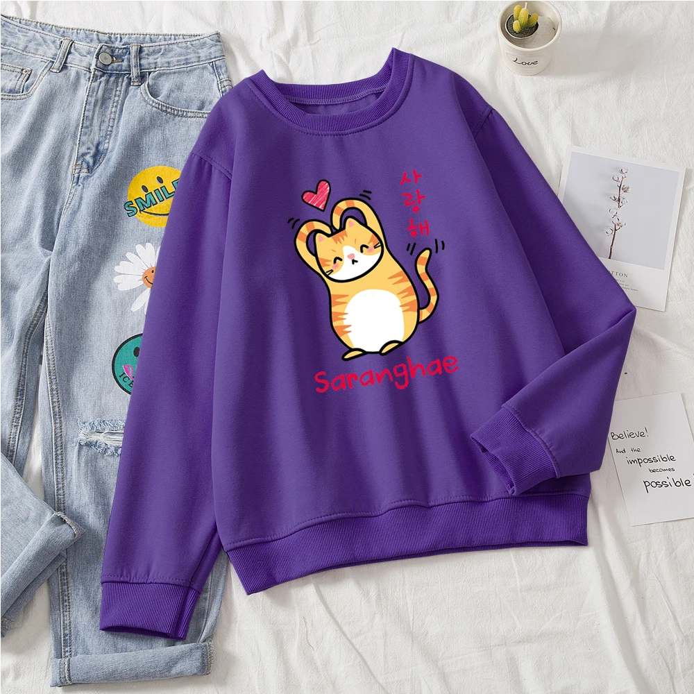 purple korean kawaii cat sweatshirt kitty sweatshirt