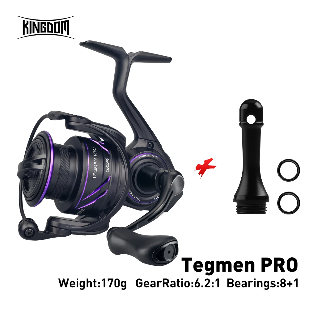 Moulinet de pêche spinning léger mer Kingdom Tegmen Pro 9kg drague 6.2:1 8+1 roulements