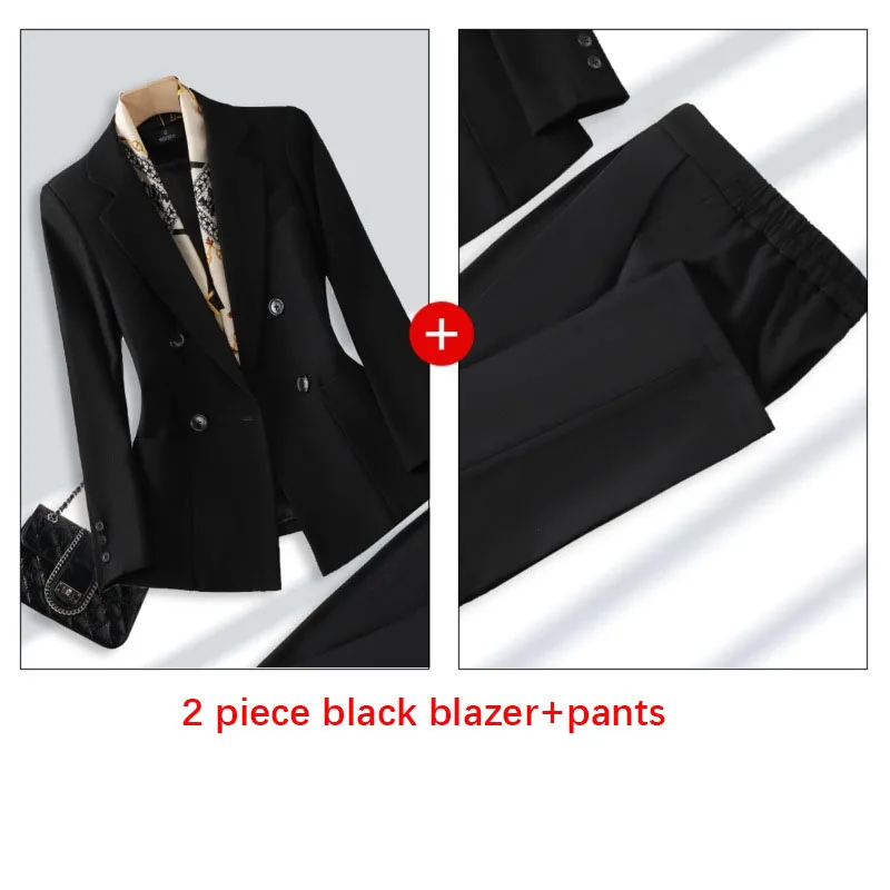 Tesco Autumn Women's Suit Set Solid Blazer Pants 2 Piece Set Office Lady Streetwear Suit Clothes Formal Outfits blazer mujer
