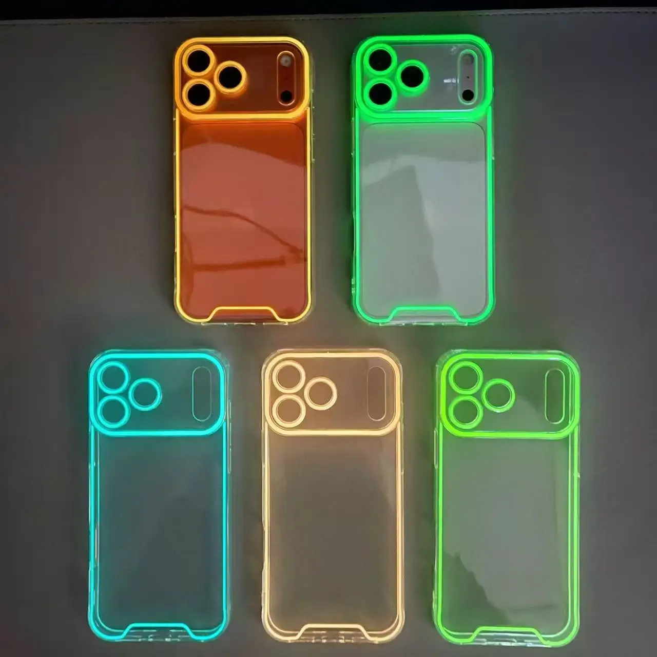รูปสินค้า เคสใสเรืองแสงกันกระแทกสำหรับ iPhone 17/16/15/14/13/12/11 Pro Max