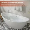 67" Acrylic Freestanding Tub Contemporary Soaking Tub, with Matte Overflow and Drain, White Acrylic Stand Alone Tub 1