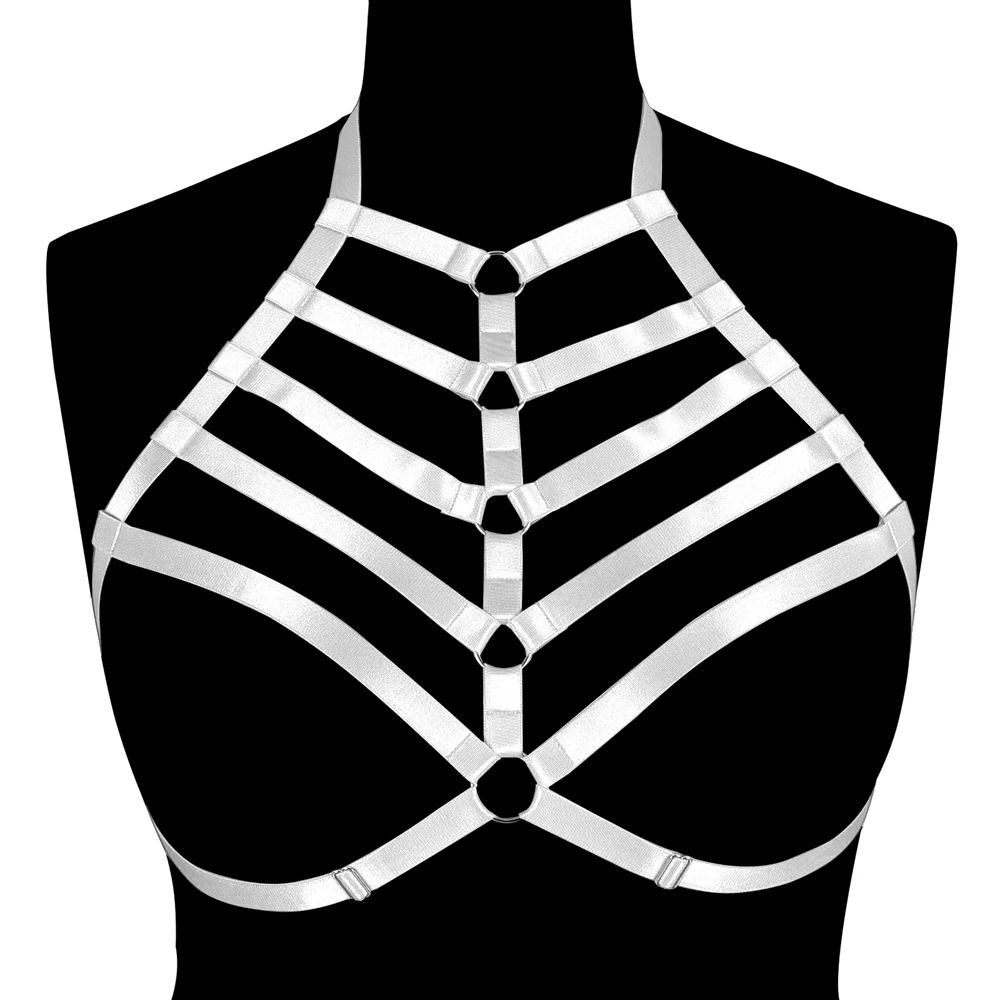 Plus Size Women Sexy Bra Lace Stretch Cage Chest Tie Cutout Bra