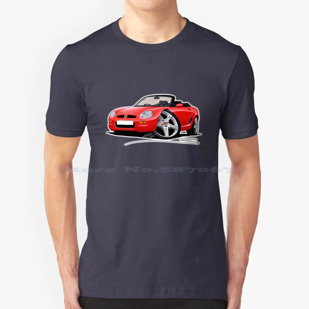 Mgf Red T Shirt 100% Cotone Tee Mg F Mgf Red Classic Car Sports Car British Roadster