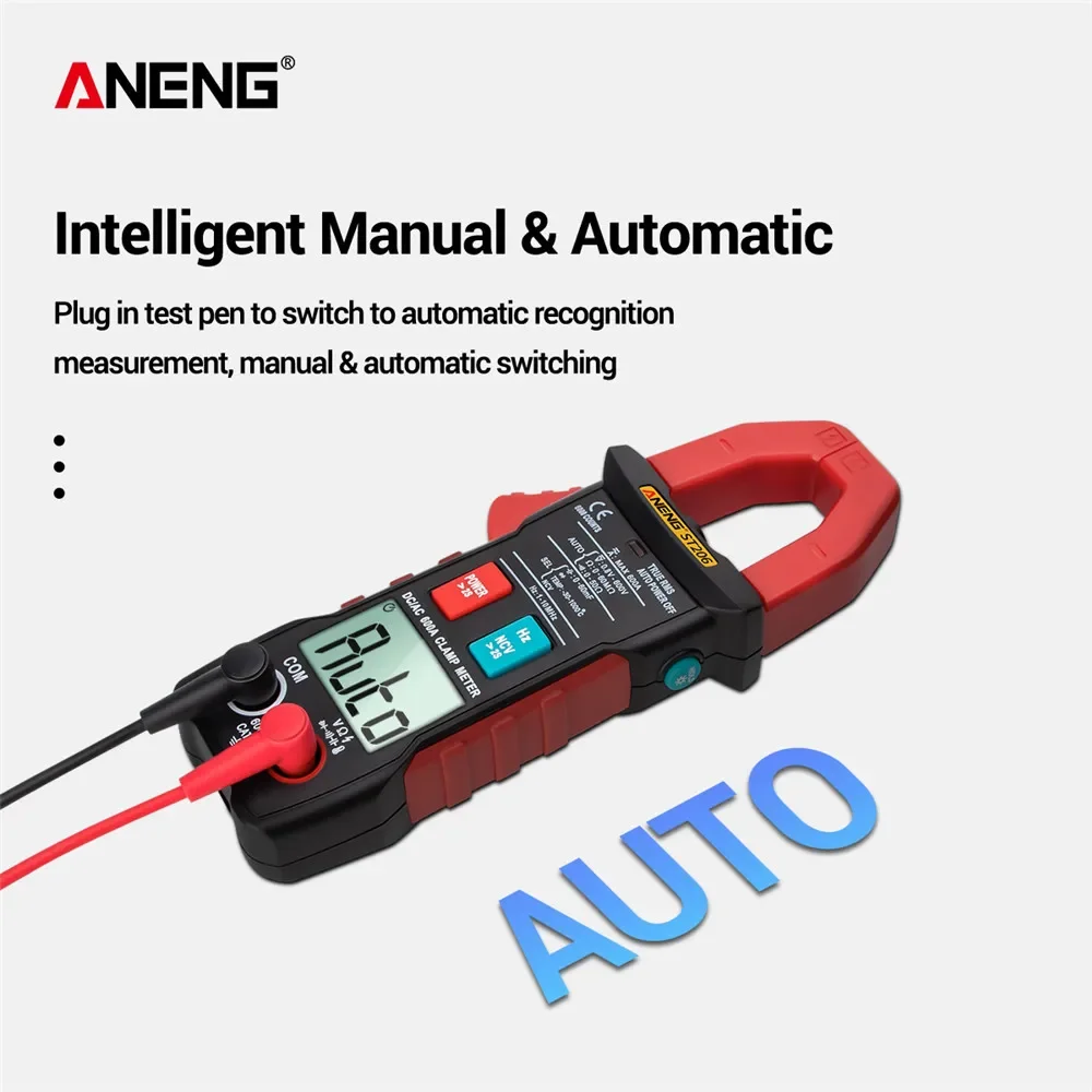 ANENG  Ŭ  Ƽ, 6000 īƮ, Ʈ RMS , DC/AC  Ŭ, DC , 丮Ʈ ׽, ST206